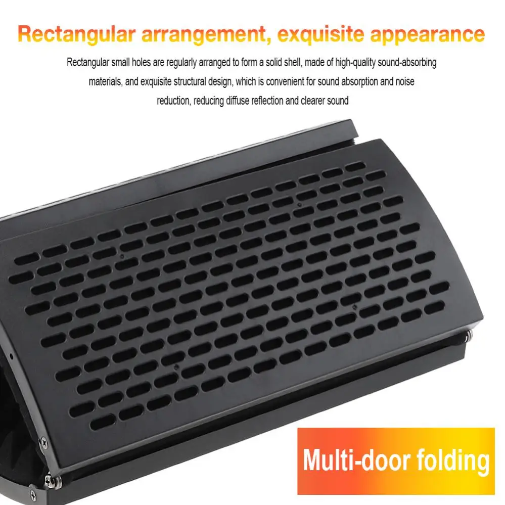 Schermo isolante per microfono Schermo antivento con superficie curva da pannello 3/5 Schiuma assorbente filettata pieghevole 3/8 -5/8 per studio di registrazione