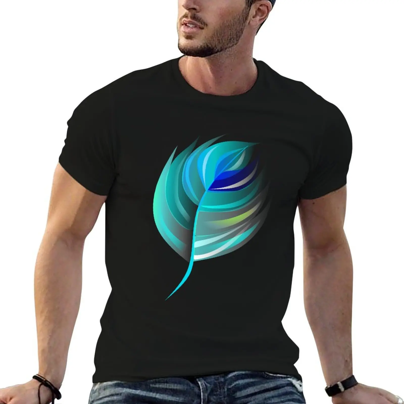 color feather classic Tee shirt T-Shirt customizeds anime figures customs design your own cheap stuff shirts graphic tee men