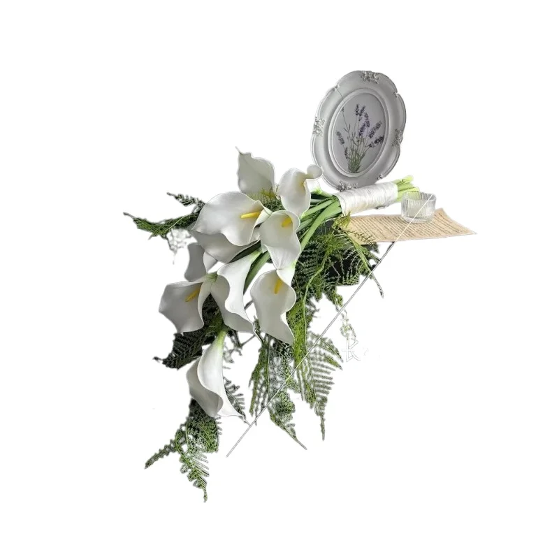 Calla lily bouquet simulation bouquet photography props wedding certificate engagement wedding flower forest senior