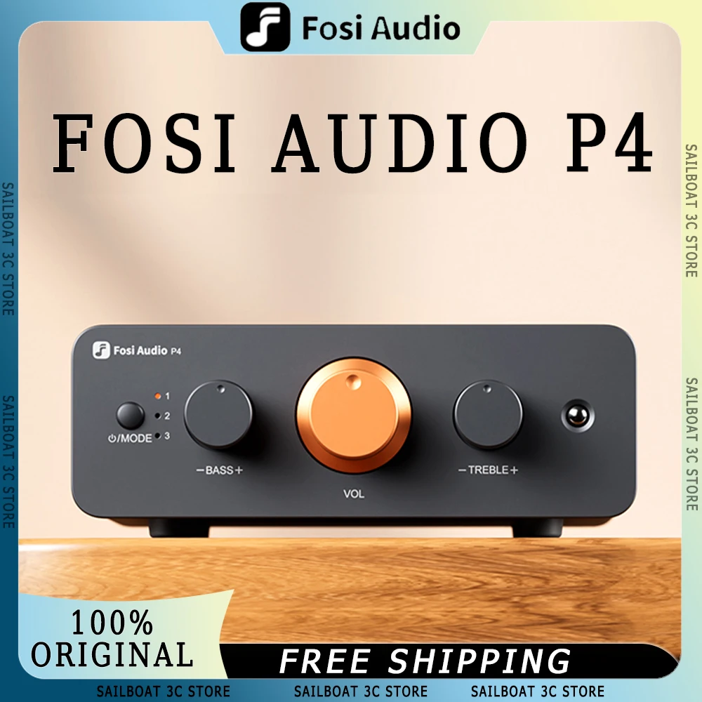Fosi Audio P4 Preamplifier High and Low Frequency Remote Control Adjustment High Fidelity Preamplifier Custom Music Amplifier