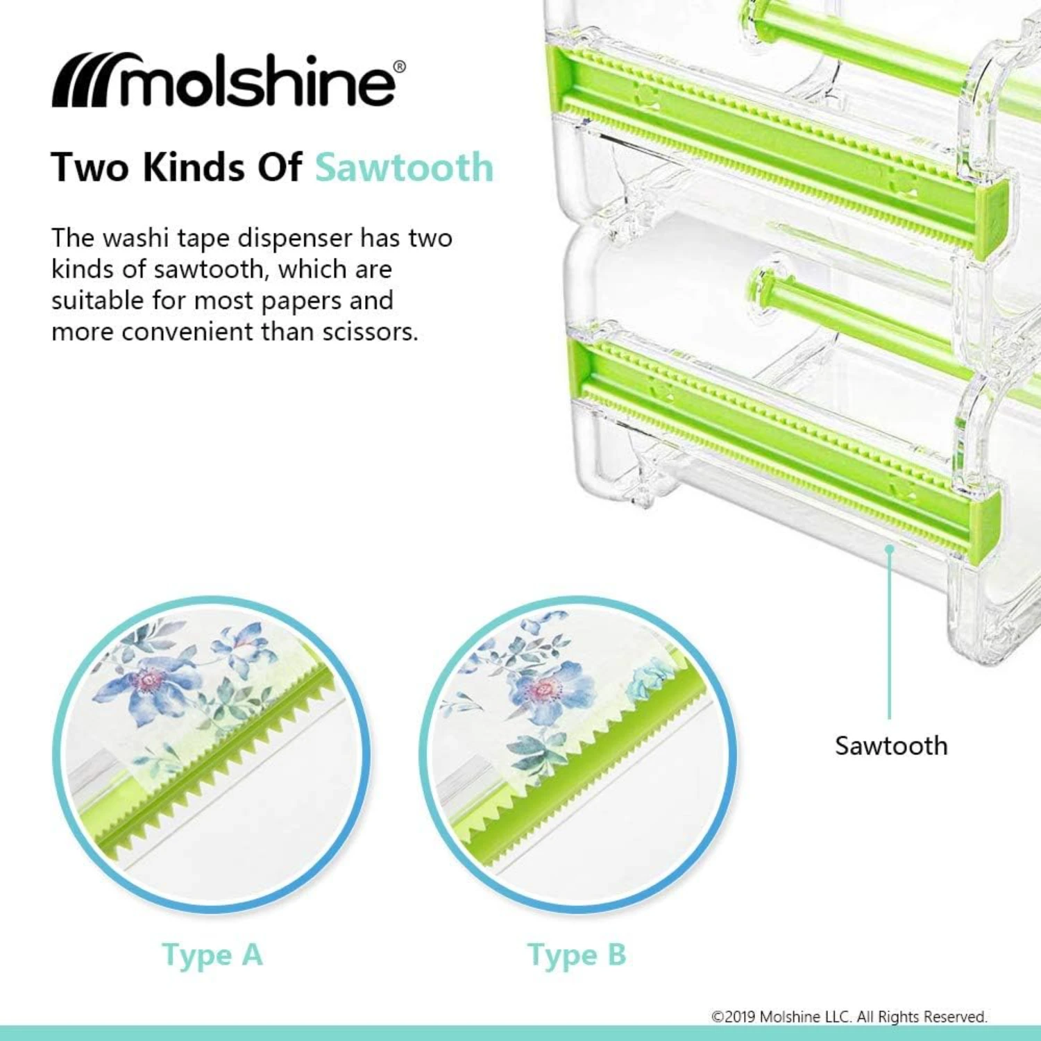 Transparent  Desktop Multi Washi Masking Tape Dispenser,Tape ,Roll Tape Holder (Not Include Masking Tape)