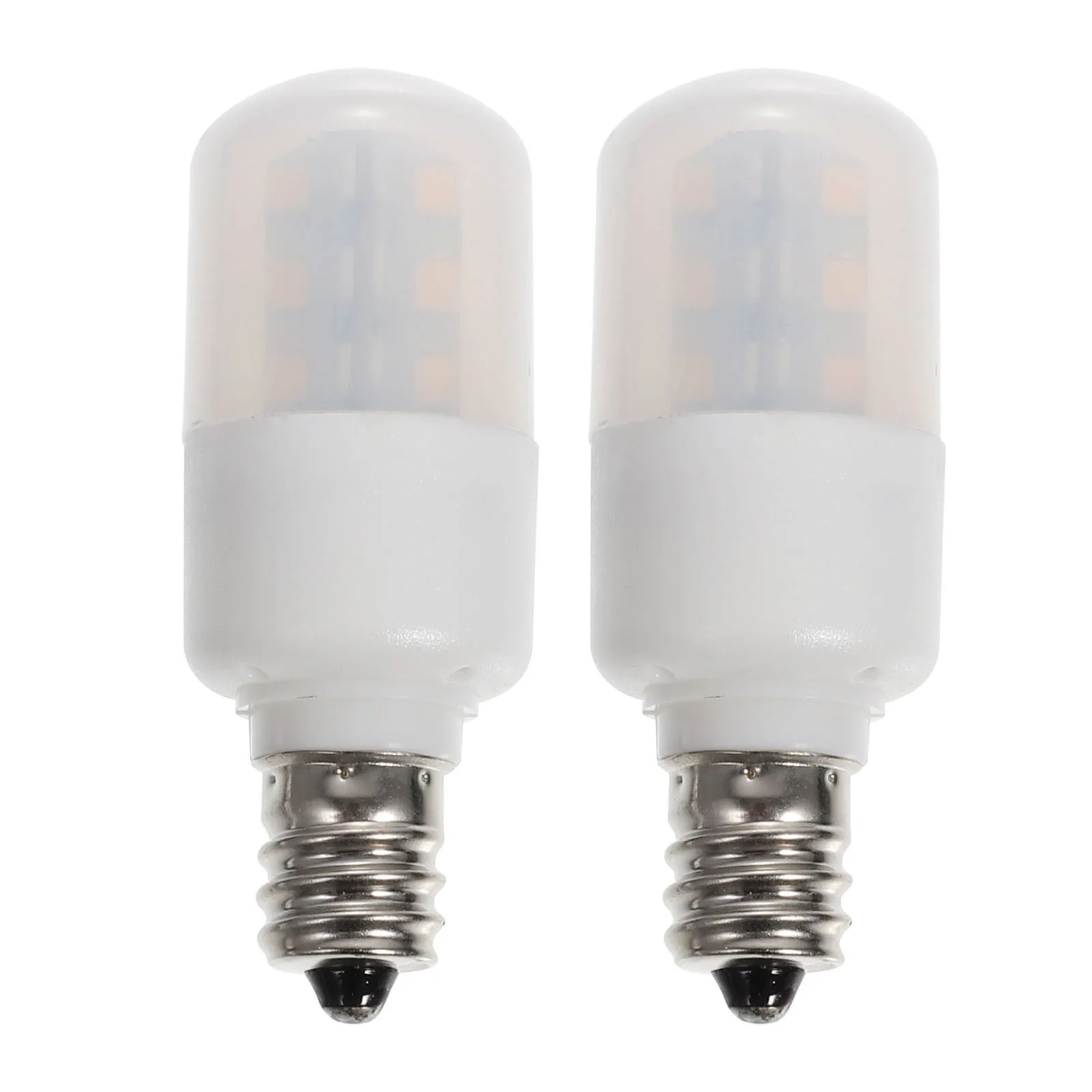 

2pcs E12 LED Bulbs 2.5W 110V Refrigerator Light Fridge Freezer Hood Sewing Machine 3000K Milky Cover Long Lifespan Low Power