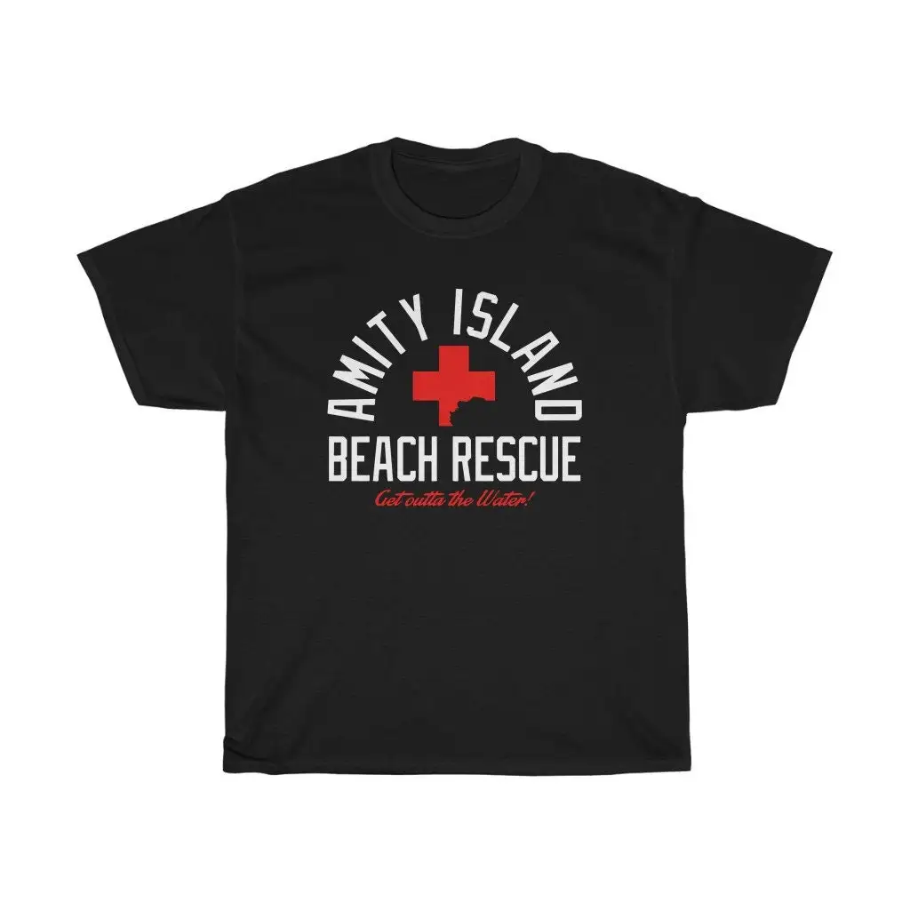 Amity Island Beach Rescue Quint'S Shark Fishing Navy Black T Shirt Size S To 5Xl