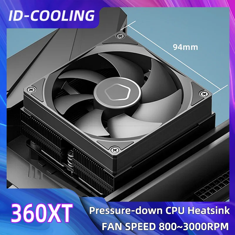 ID-COOLING IS-53 Push-down Pressure Profile CPU Cooler 4 Heat Pipes Air Cooling Radiator 90mm 4Pin PWM Fan For ITX Small Case
