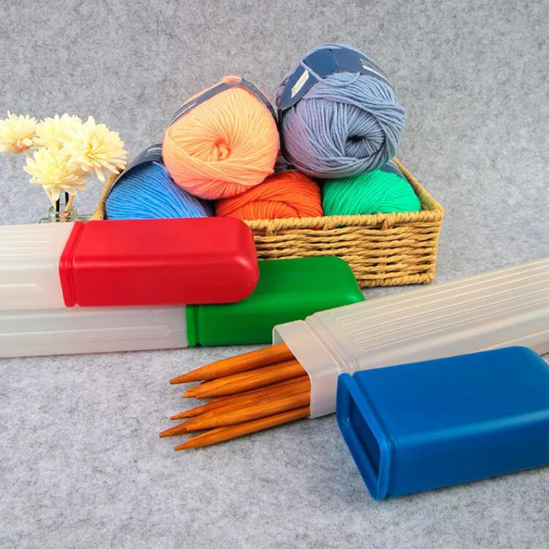 Clear plastic knitting storage box 5 needle storage boxes Sewing needle cartridges plastic containers