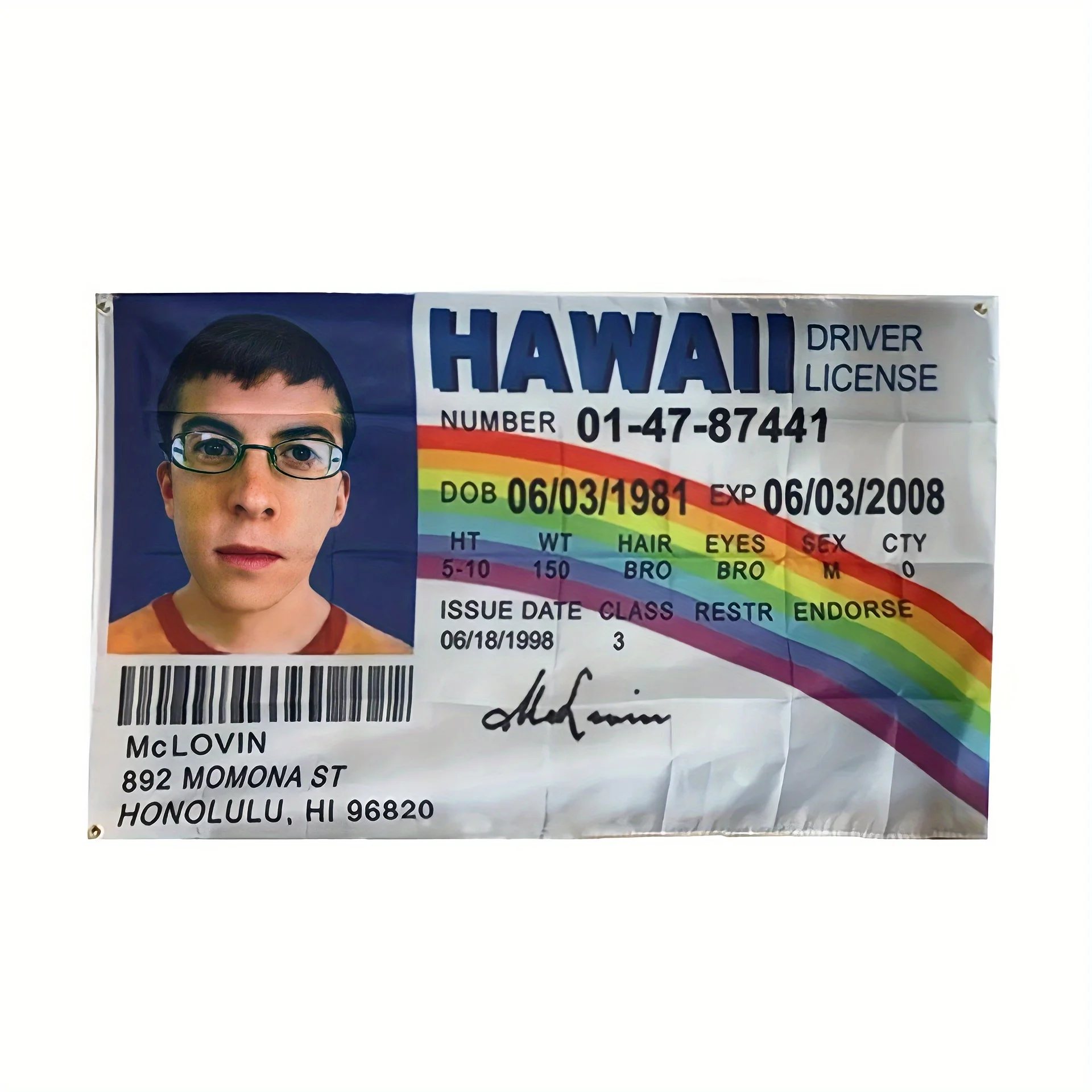 Hawaiian Driver License Flag 3x5FT 90x150cm Polyester ID Driver License HAWAII Mc flags College Dorm Banner