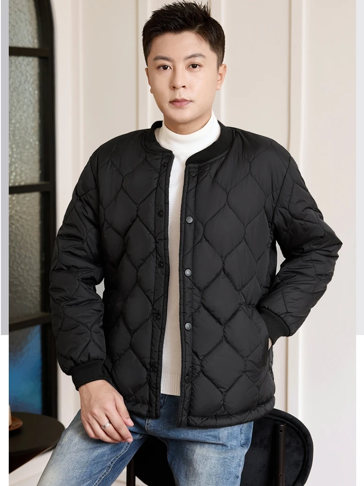 

Мужская утепленная хлопковая куртка с воротником-стойкой, на пуху, теплая, ветрозащитная, для работы, базовый слой, деловой стиль, для джентльменов