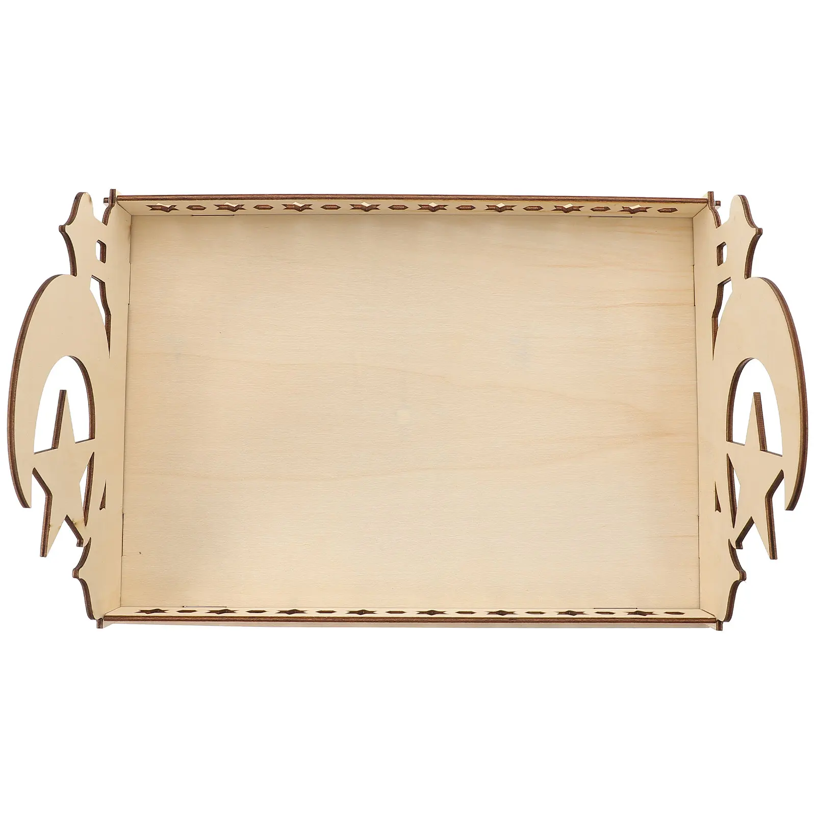 

Moon Star Wooden Dried Fruit Storage Kids Desktop Multi-Purpose Food Tray Thickened Lightweight Serving Tabletop Snack Holder