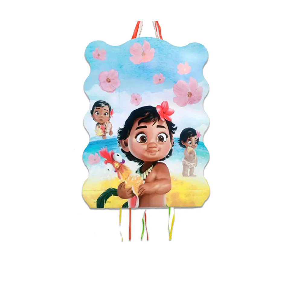 1 unids/lote Disney dibujos animados Moana tema Pinatas niños favores Feliz cumpleaños eventos decoraciones para fiestas DIY piñata juguetes