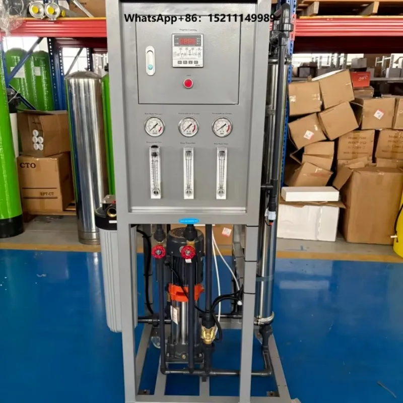 500 LPH Electric Reverse Osmosis Water Filter System Pump PLC Gearbox Membrane Warranty Outdoor Use