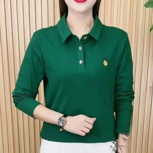 Versatile Long Sleeve  Shirt Mommy Style Autumn 2025 Korean New Fashion Middle-Aged And Elderly Slimming Base Layer T-Shirt