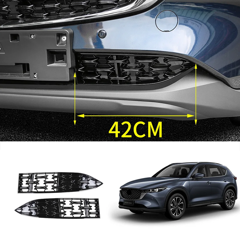 

Car Front Bumper Lower Middle Mesh Grill Cover Trim Sticker Fit for Mazda CX5 /CX-5 2022+ Car Styling