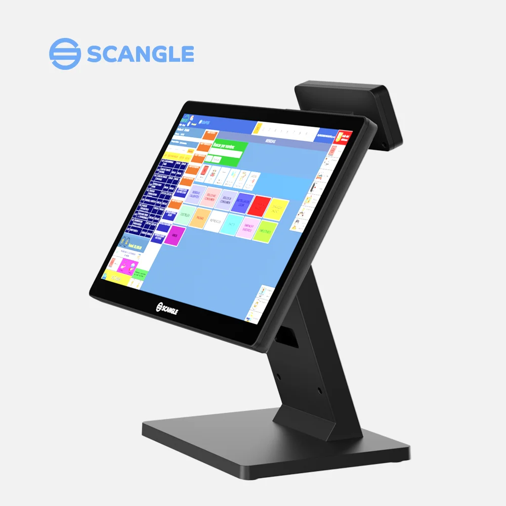 Factory OEM LOGO Scangle D6 15.6 Inch Dual Screen Desktop POS System Windows & Android Touch Cash Register