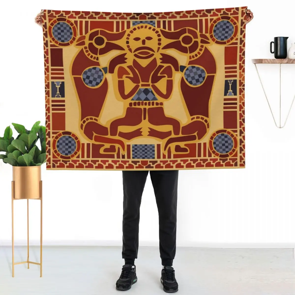 

Imagining Sutton Hoo: Wolf and Warrior Throw Blanket Luxurious Soft Blanket Holiday Gift for Family