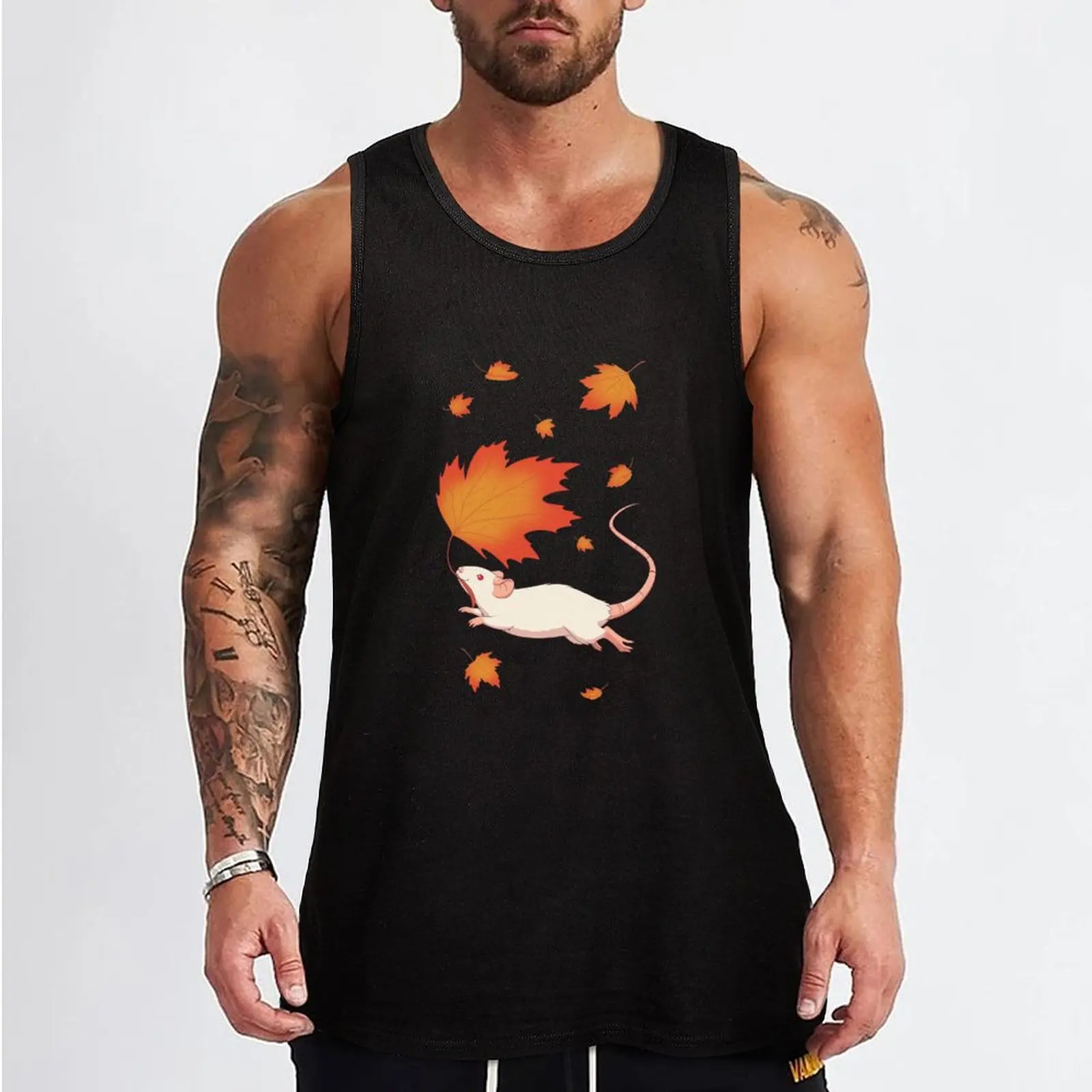 Autumn Leaves (white) Tank Top sleeveless shirt man sleeveless man shirts