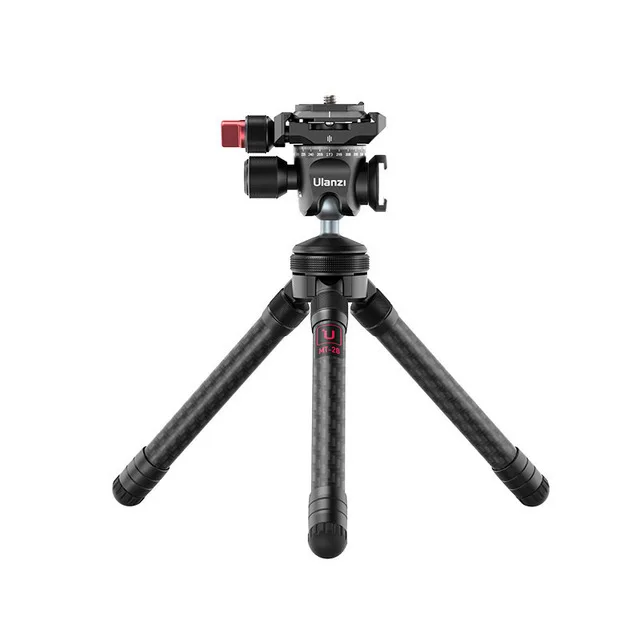 Ulanzi MT-28 Extendable Carbon Fiber Tripod DSLR Smartphone SLR Camera Vlog Tripod Panoramic Ballhead Tripod Head with Cold Shoe