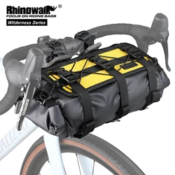 Rhinowalk Bike Handlebar Harnesses Bag Waterproof 8L-13L For Mtb Road Gravel Bike Bikepacking Removable Dry Bag Front Cycling