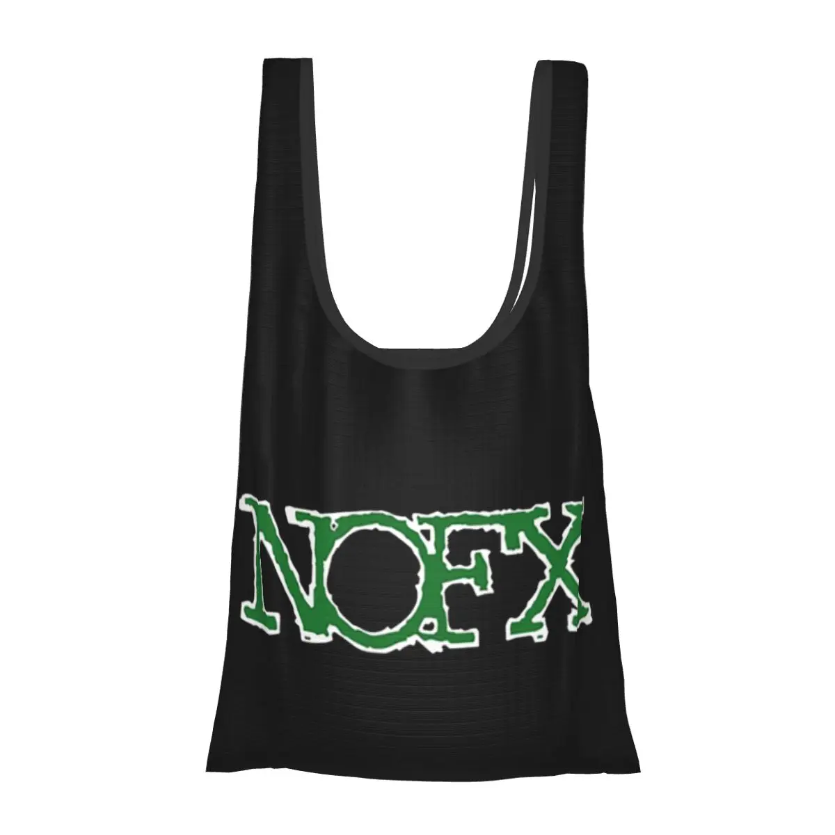 

Nofx Band Final Tour Skull Portable Tote Shopping Bags Foldable Shopper Bag Groceries Handbag Shoulder Bag