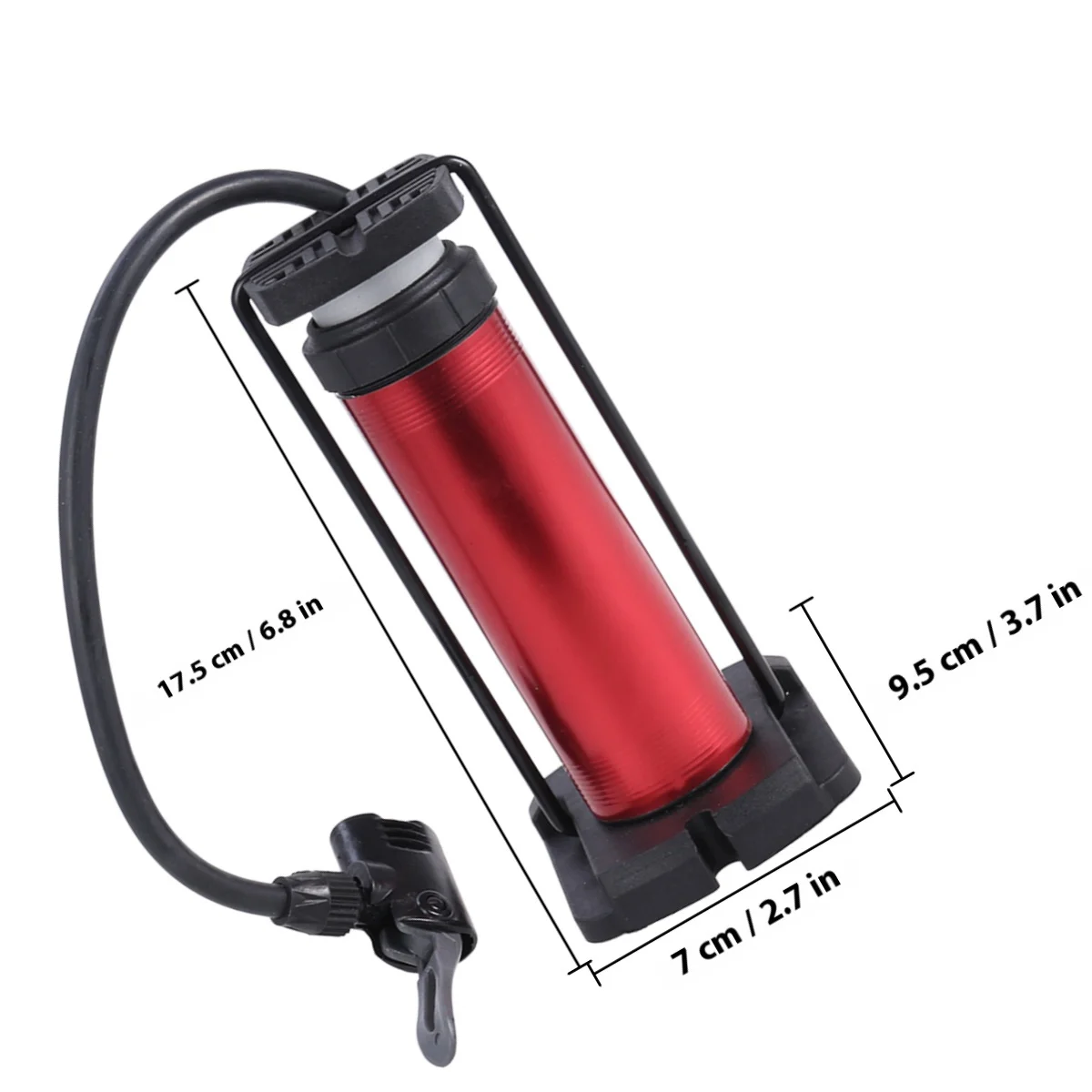 Bike Pump Portable Mini Bike Floor Pump Foot Activated Tire & Air Pump Valves Aluminum Alloy Barrel Free Gas Needle - Free Size