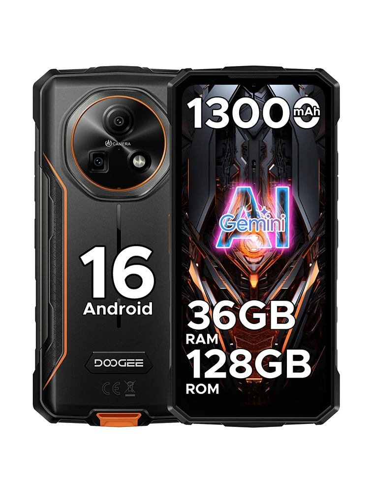 DOOGEE Fire 7 5G Robustes Smartphone Dimensity 6300 13000mAh Akku 6,6'' Display 64MP Kamera Globale Version Android 16 Smartphone