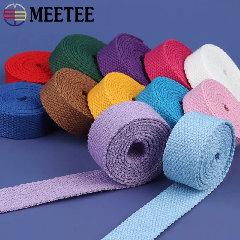 5M Cotton Webbing Suspenders Craft Supplies 20/25/32/38/50mm 2mm Thick Canvas Ribbon Tapes Decorative Sewing Strap Fabric Kits