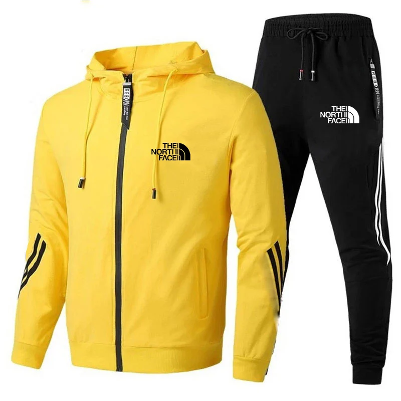 Spring Autumn Men Tracksuits Sets Long Sleeve Hoodie+Jogging Trousers 2 Piece Fitness Running Suits Sportswear Casual Clothing