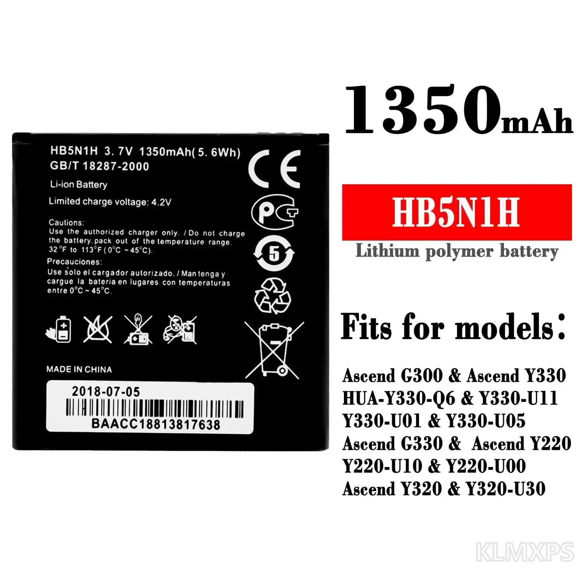 HB5N1H 1350mAh External Replacement Phone Battery For Huawei Ascend G300 Y330 Y330 Q6 U11 U01 Mobile Phone Repair Spare