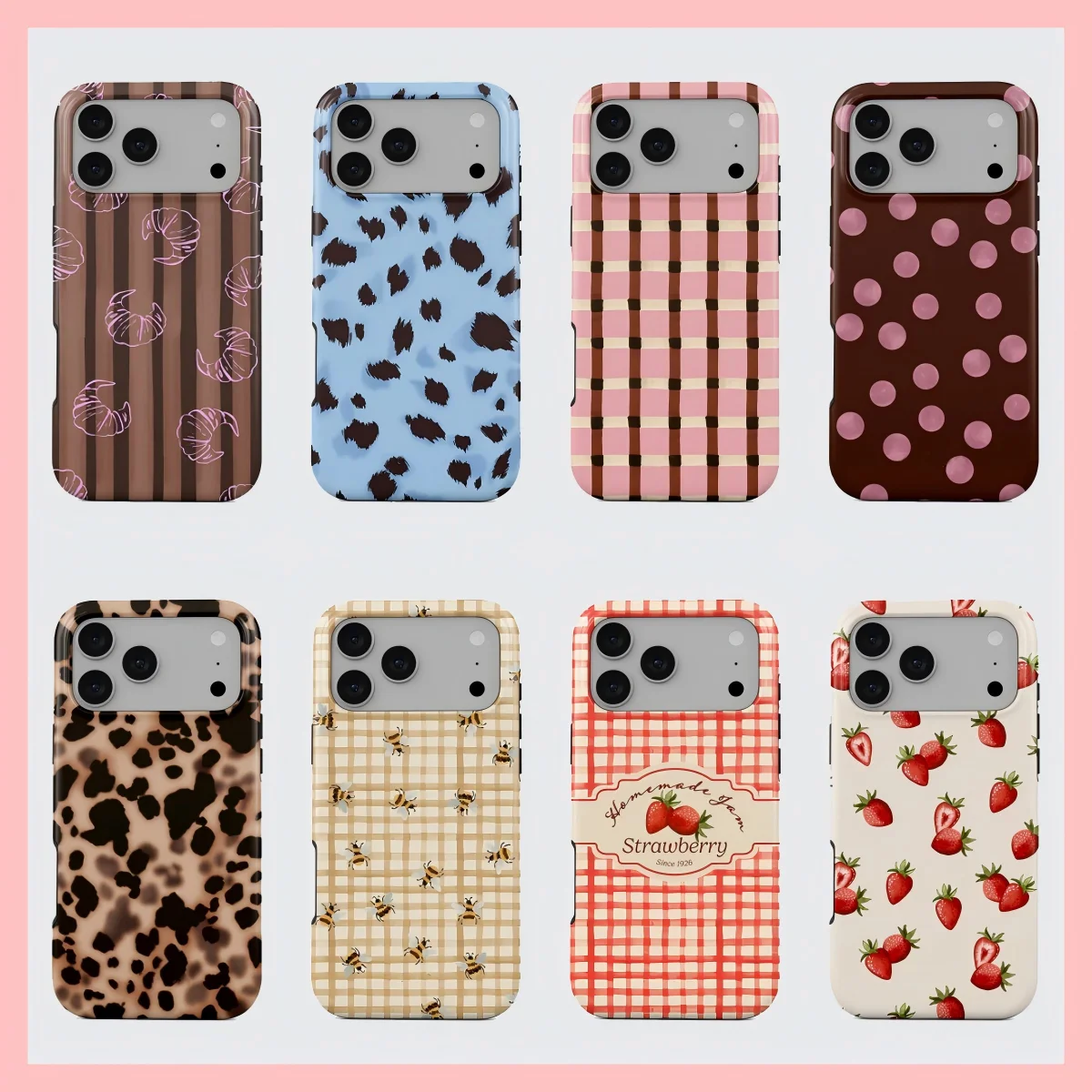 Capa de Celular Luxuosa com Estampa de Bolinhas e Padrões Bugr Sweet Treats para iPhone 17 16 15 14 13 12 11 Pro Max Air Plus, Capa Traseira de Camada Dupla