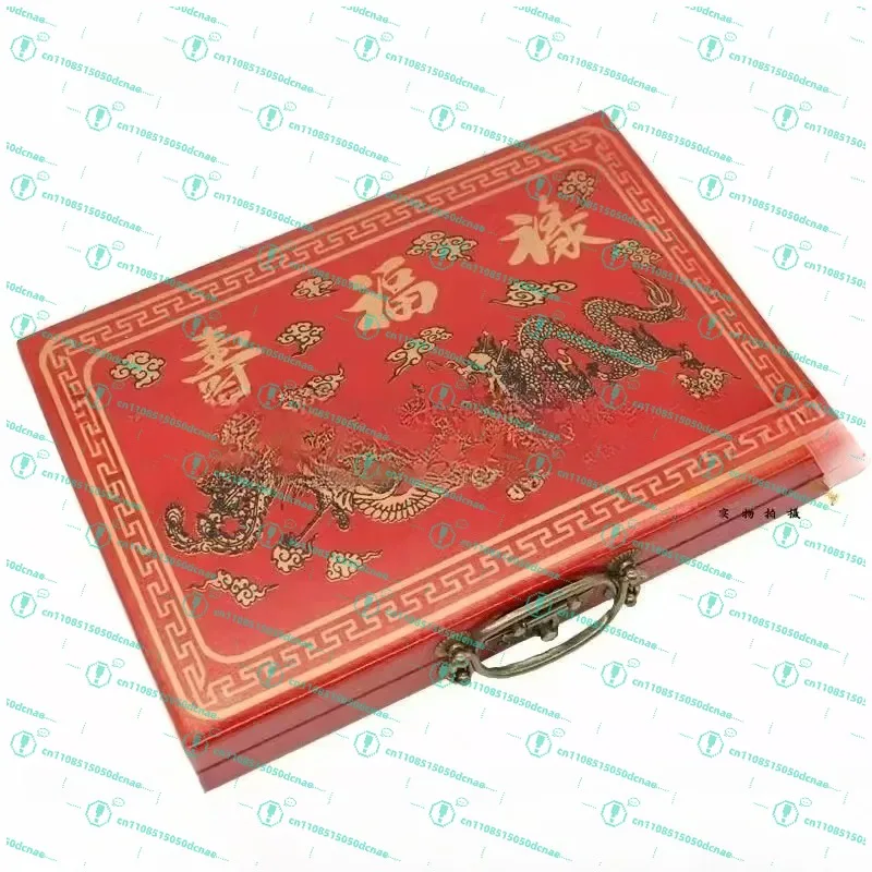 

Antique mahjong box in English, with antique leather box
