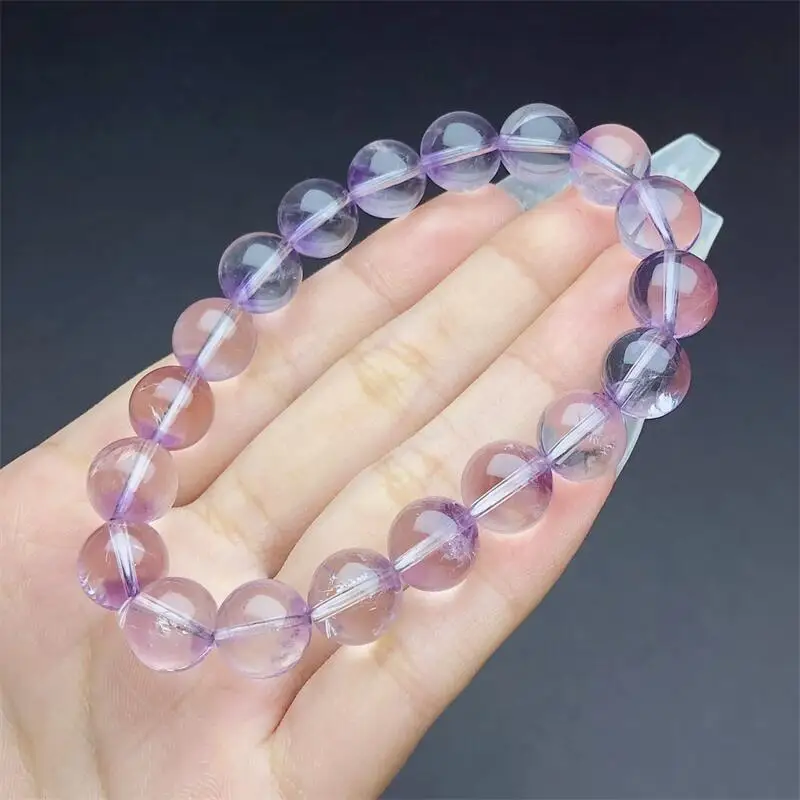 10MM Natural Purple Rabbit Hair Quartz Bracelet Women Fashion Charm Crystal Healing Energy Gemstone Yoga Jewelry 1PCS