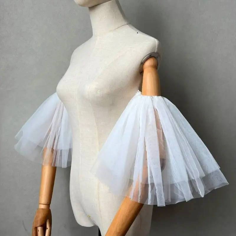Guanti nozze con design a rete comodo copertura del braccio sposa travisabile H7EF