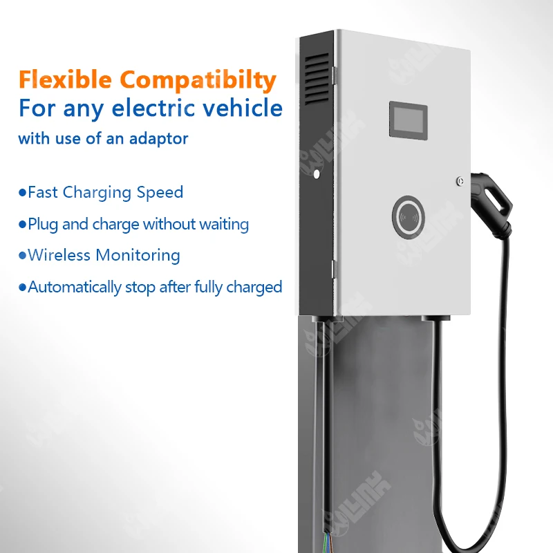 Olink European Standard DC Charging Pile Fast Charging Speed Wall-Mounted Charging Stations CCS CHAdeMO NACS Ev Wall Charger