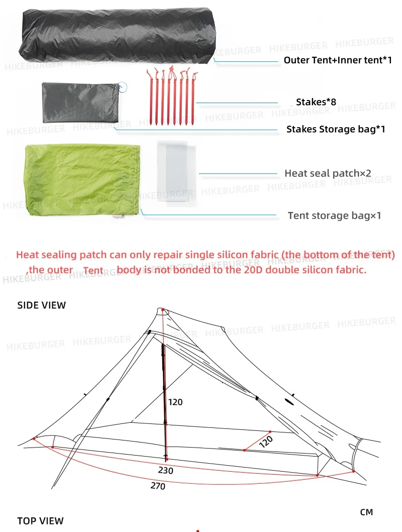 3F UL GEAR Lanshan 2pro 2026 Silpoly/Silnylon Zelt Outdoor Camping T-Reißverschluss-Tür Ultraleichtes 2-Personen-Zelt Wandern Wasserdicht Winddicht – Detail 21