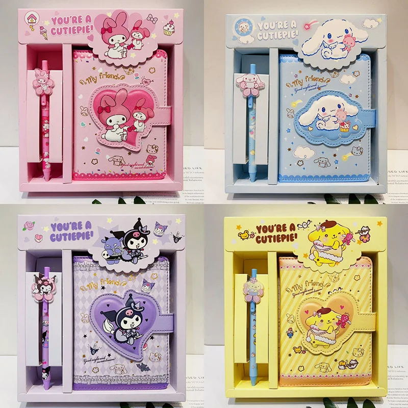 

Sanrio Pu Notebook Set Kawaii Kuromi Cinnamoroll My Melody Cartoon Daily Weekly Planner Agenda Stationery Office School Supplies