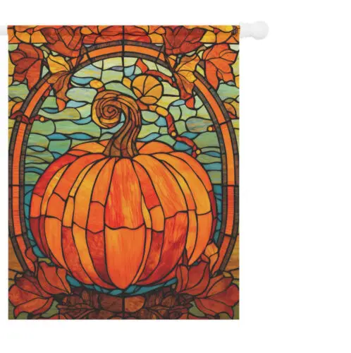 Fall Pumpkin Garden Flag, Harvest House Flag, Thanksgiving Hostess Gift, Yard De