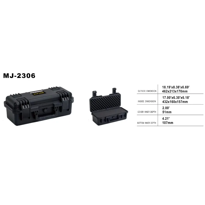 MQ2306 Portable PP Hard Plastic Fishing Spanner Storage Tool Box Waterproof and Shockproof Customizable for Wholesale Display