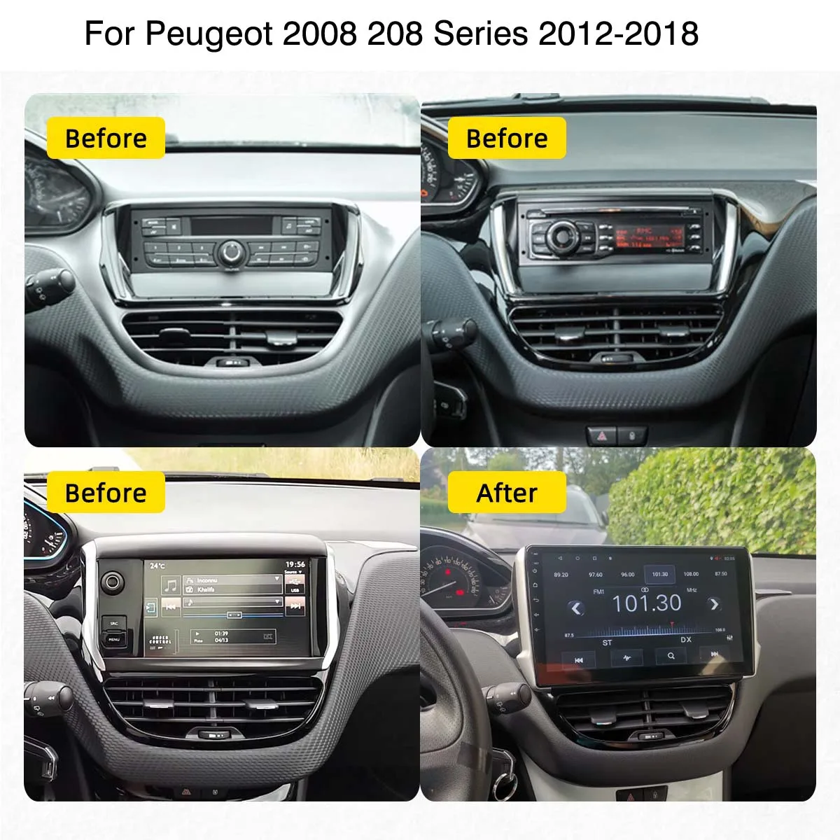 مشغل فيديو ستيريو للسيارة متعدد الوسائط ، راديو أندرويد 13 لبيجو 2008 ، سلسلة 208 ، 2012-2018 ، كاربلاي ، ملاحة تحديد المواقع التلقائي ، 2Din ، لا DVD #3