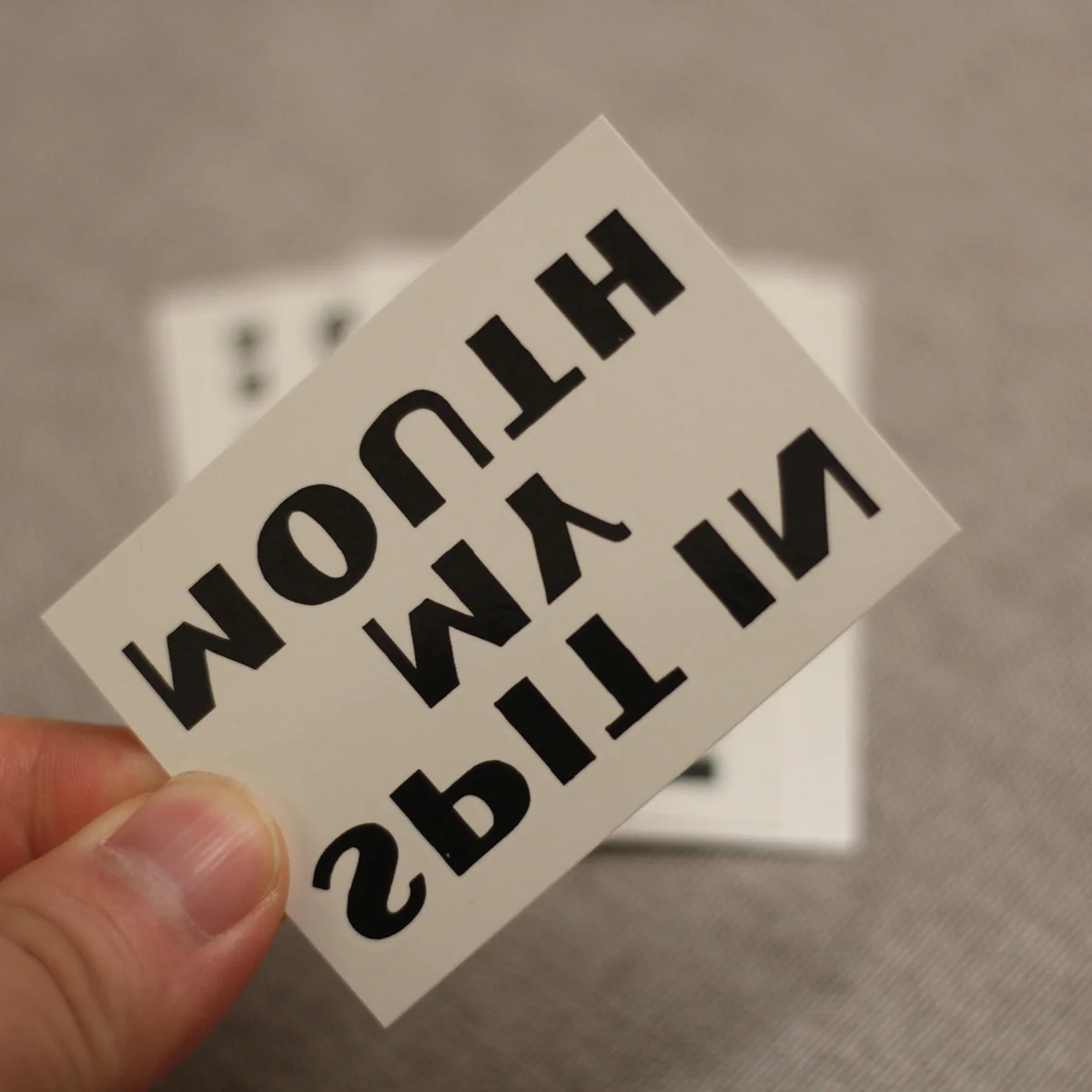 5 Sheets/Pack,Mirror Reverse Letter Temporary Tattoo Stickers, Minimal Hidden Text Fake Body Tattoos