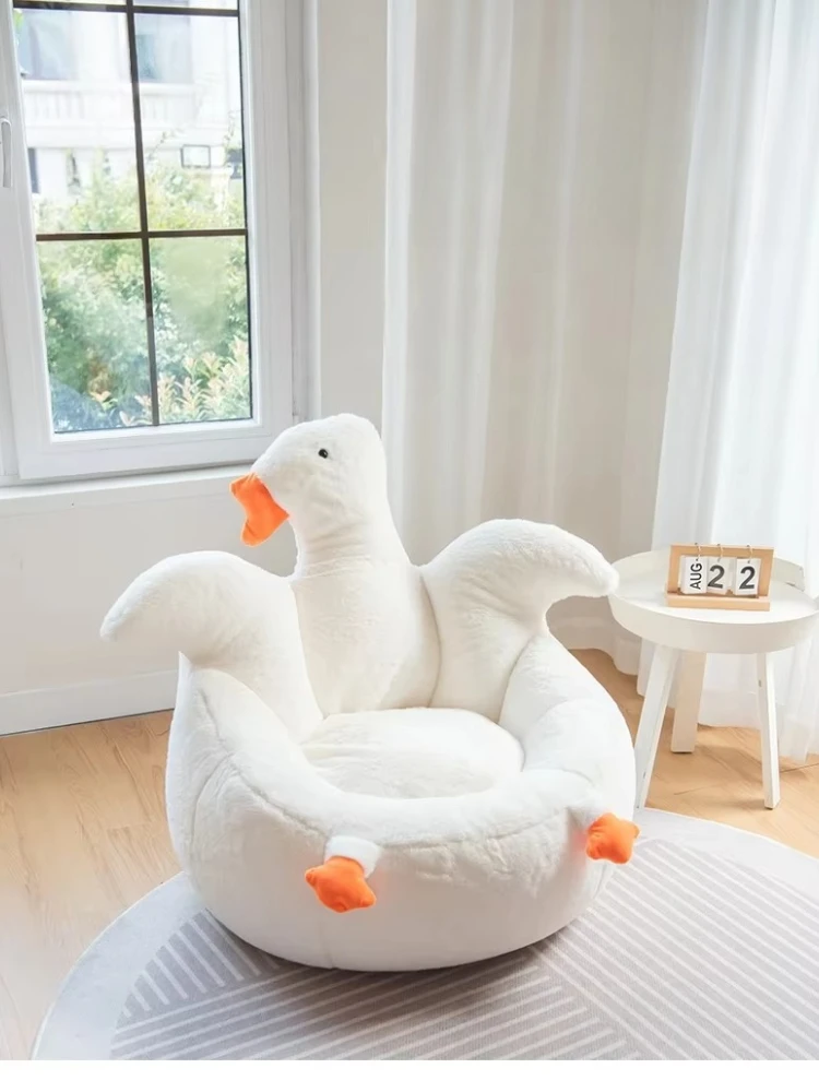 *Modern goose fabric bean bag sofa chair comfortable living room bedroom children's furniture