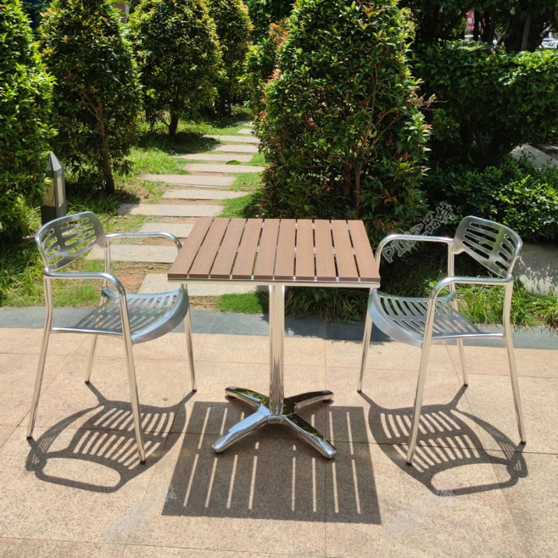 Juego De mesa De centro cuadrada moderna, muebles nórdicos De Metal para Patio, Pub francés, pequeño Traje De Sala De Estar