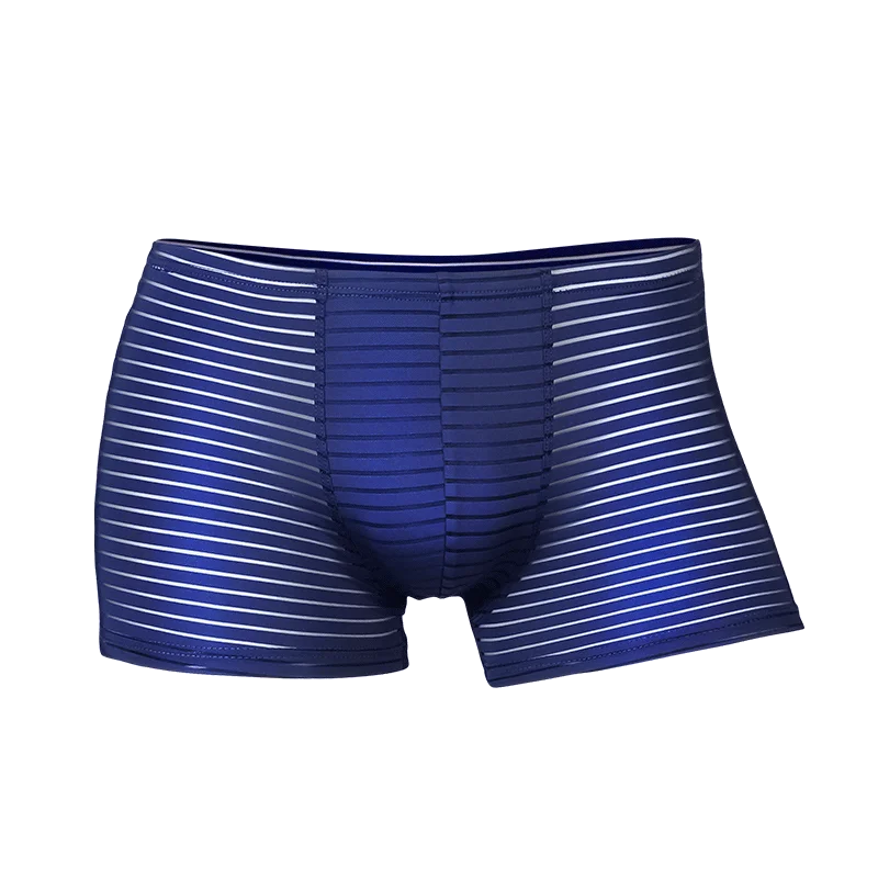 Youth Thin Transparent Sexy Men's Ice Silk Underwear Breathable One-Piece Boxer Briefs