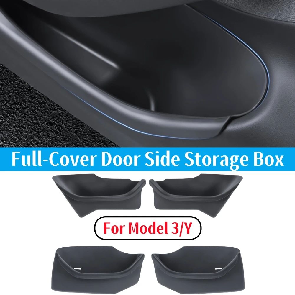 

Door Side Storage Box For Tesla Model 3 Highland Model Y 2017-2024 TPE Waterproof Box Pocket Slot Tray Protector Accessories