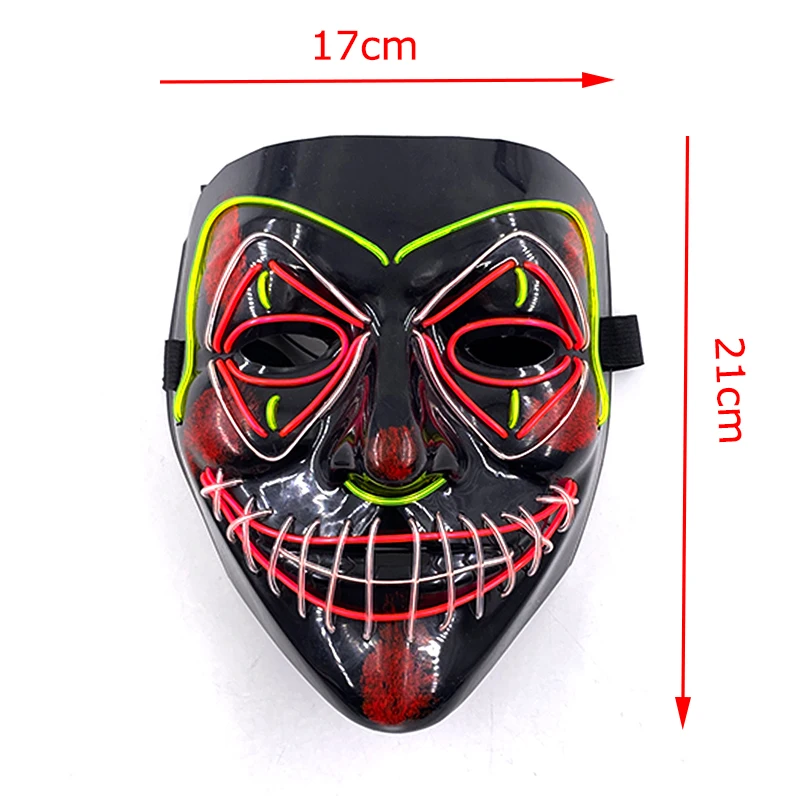 Halloween LED Purge Mask LED Neon Light Up Mask Costumes Cosplay Mask Women Men Halloween Decor Full Face Glowing Mask