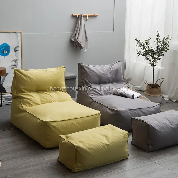 Bean Bag Modern Home Chaise Lounge Sofa With An Ottoman,bean bag chair,bean bag outer cover only