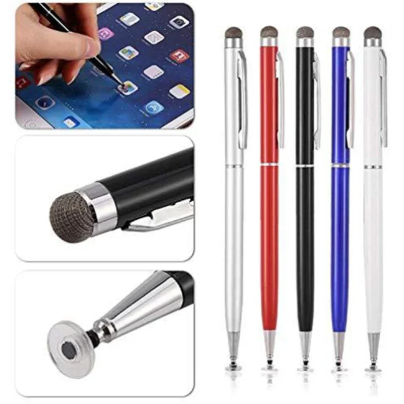200pcs Universal 2 in 1 Stylus 14cm Rounded Thin Tip Touch Screen Pen for Capacitive Screens Smart Phone Tablets Drawing Pencil
