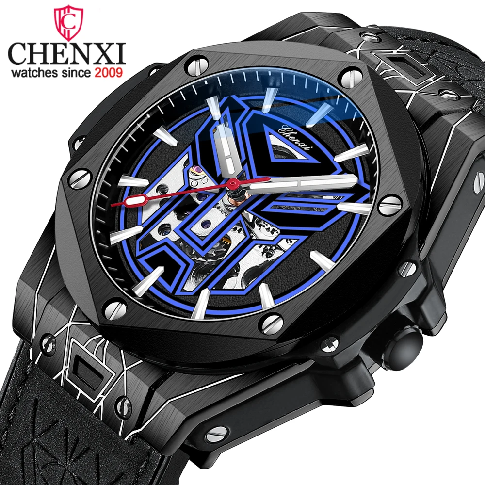 

CHENXI Fashion Automatic Watch for Men Tourbillon Top Brand Luxury Waterproof Business Quartz Mens Wristwatches Machinery Clock