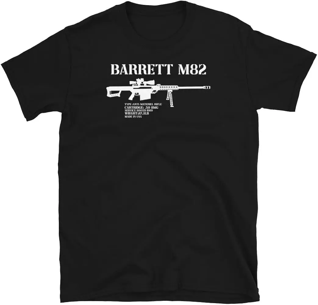 Barrett 50 Cal Gun Love 2nd Amendment Adult Pro Gun USA Y2K tops Unisex Summer Short Sleeve