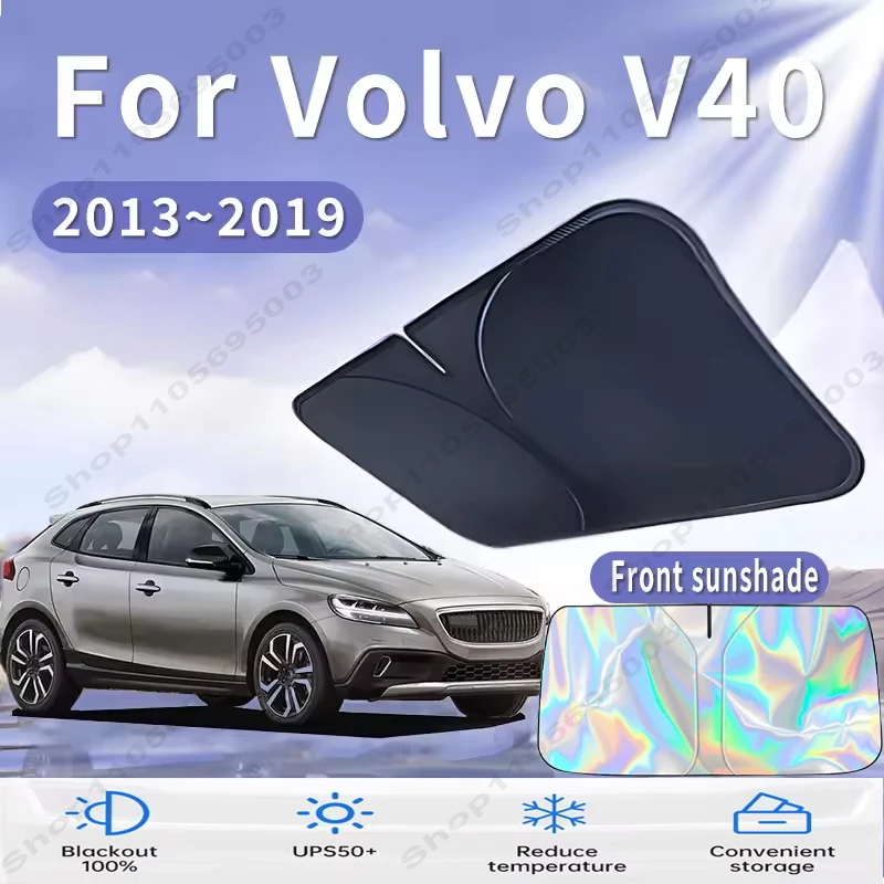 Front Windshield Sun Shade For Volvo V40 2013~2019 Custom Fit Foldable UV Reflective Sun Heat Protection Car Interior 2014 2018