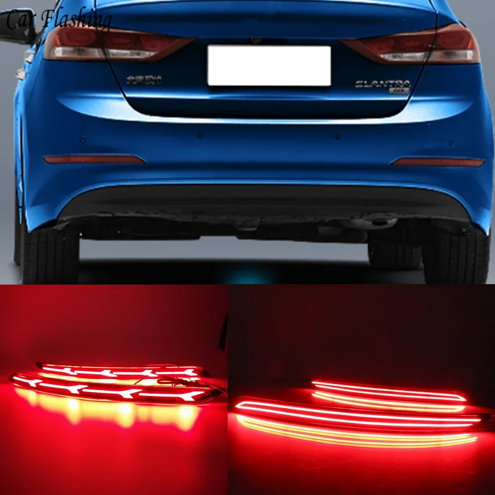 

Car LED Reflector Light For Hyundai Elantra 2016 2017 2018 2019 2020 Rear Light Brake Lamp Taillight Back Fog Light Warning