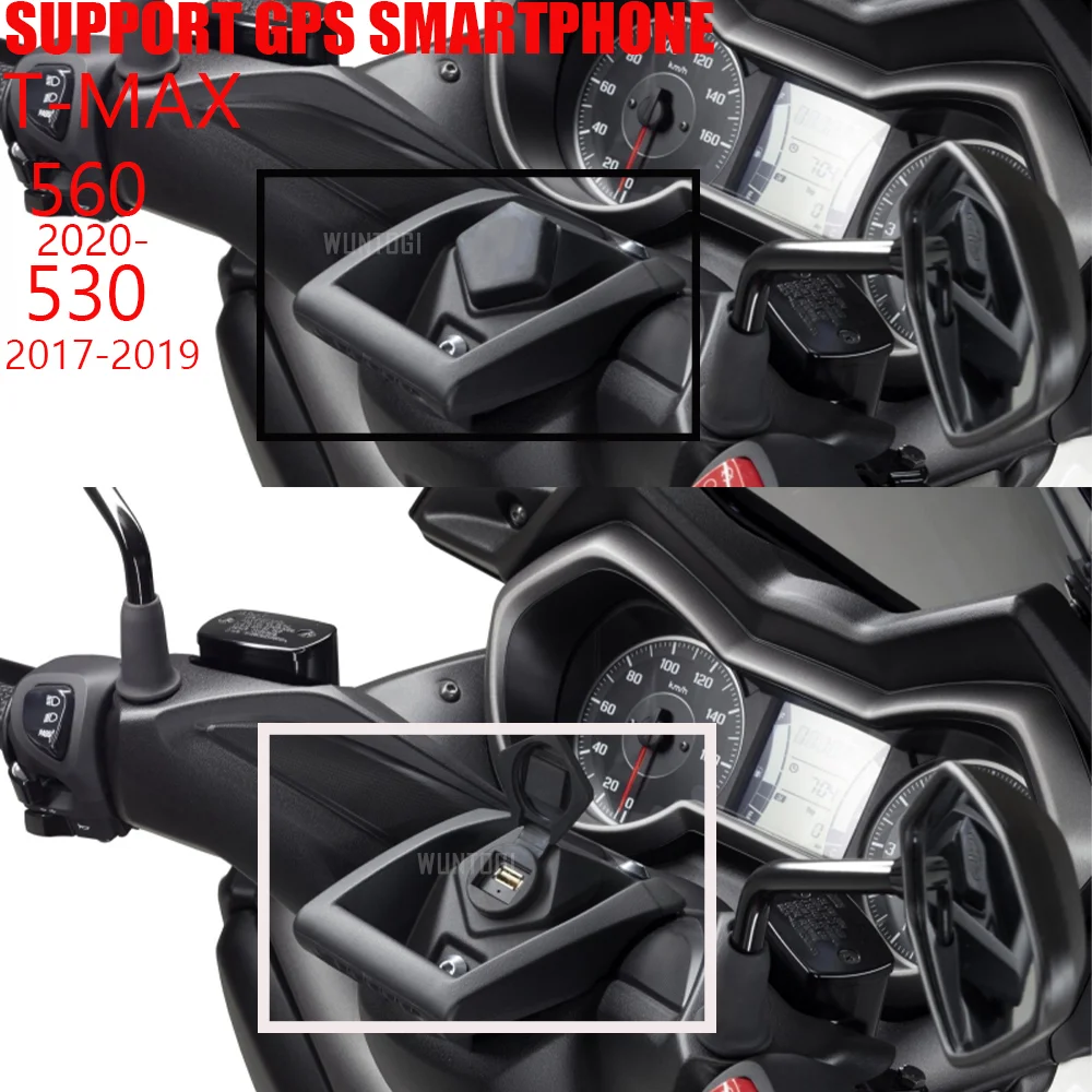 for Yamaha T-max 560 TMAX 560 T MAX  530 TMAX530 DX SX Motorcycle Phone GPS Navigation Bracket Wireless USB Charging Port Holder